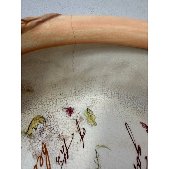 THANKSGIVING Autumn Settings Pie Plate by RUSS Berrie Co hand-painted Deep Dish - Picture 6 of 8